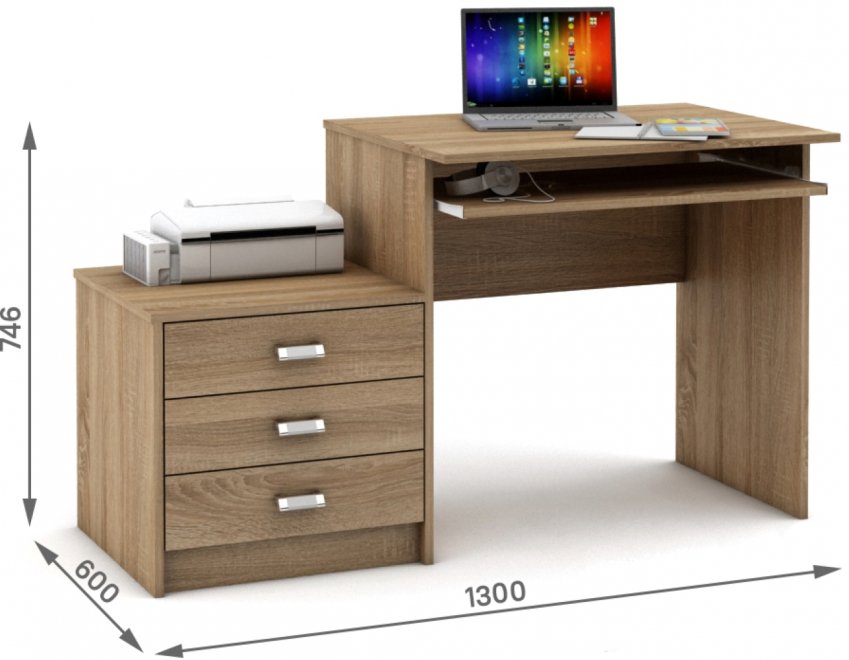 Компьютерный стол Имидж-21 дуб сонома