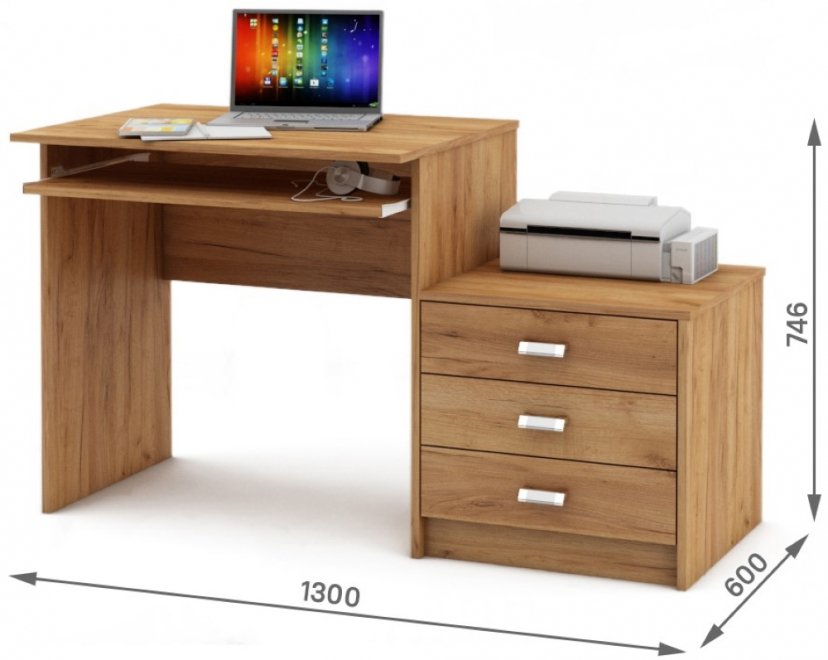 Компьютерный стол Имидж-22 дуб золотистый