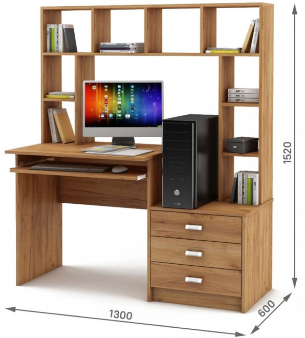 Компьютерный стол Имидж-24 дуб золотистый