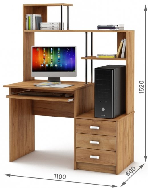 Компьютерный стол Имидж-26 дуб золотистый