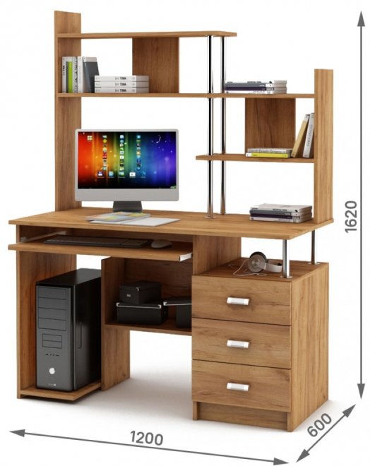 Компьютерный стол Имидж-28 дуб золотистый