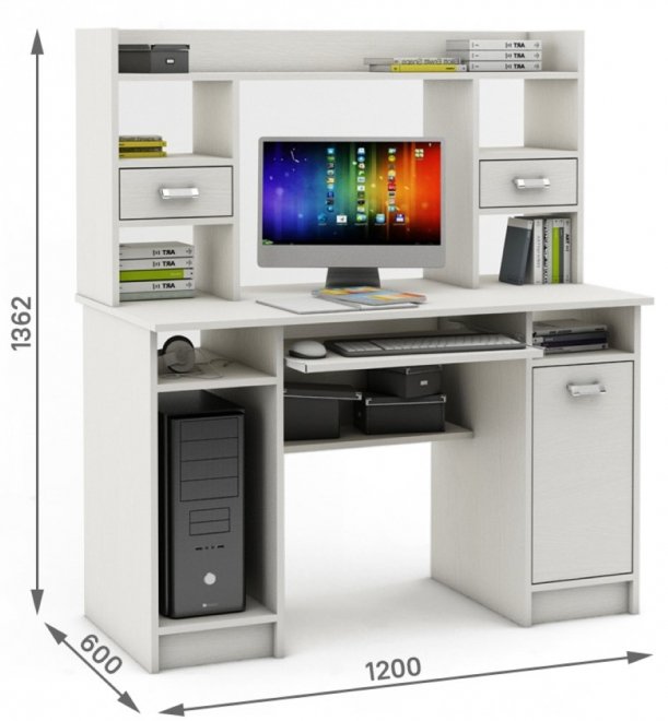 Компьютерный стол Имидж-31 белый