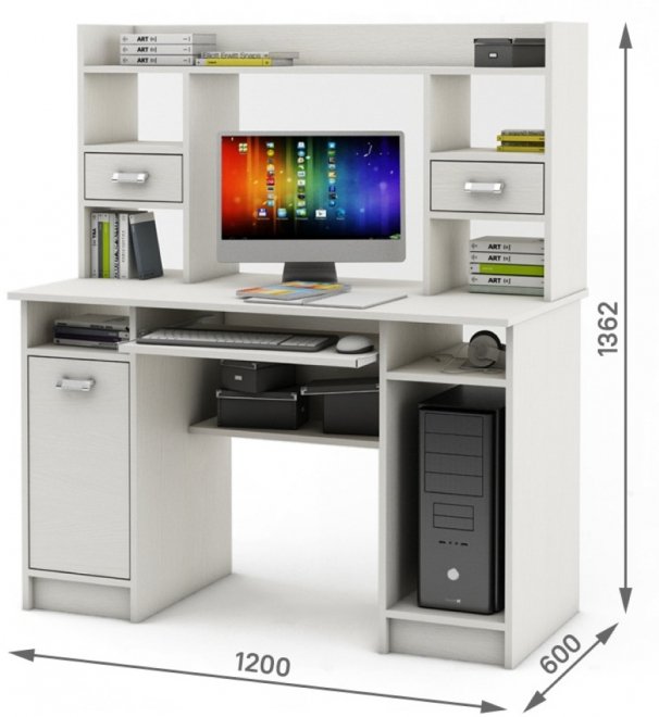 Компьютерный стол Имидж-32 белый