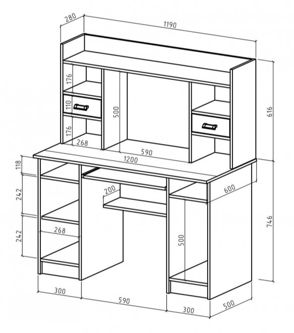 Компьютерный стол Имидж-32 дуб золотистый