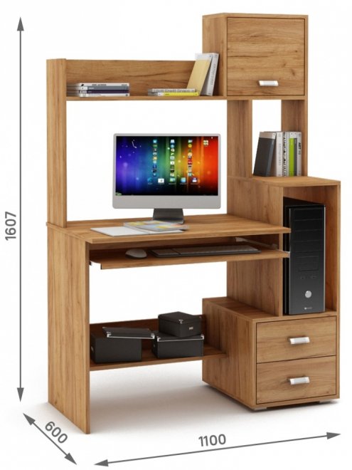 Компьютерный стол Имидж-39 дуб золотистый