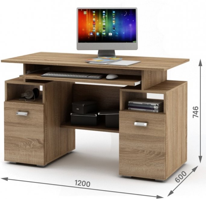 Компьютерный стол Имидж-41 дуб сонома