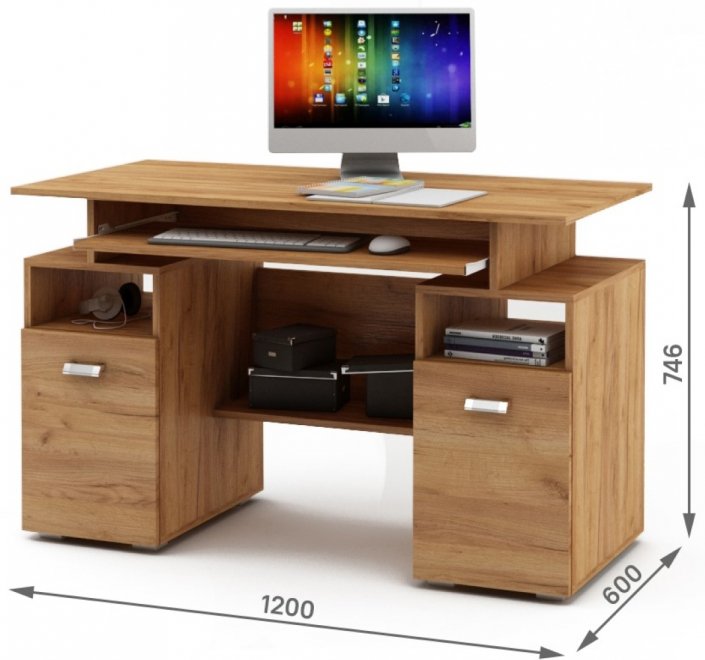 Компьютерный стол Имидж-41 дуб золотистый