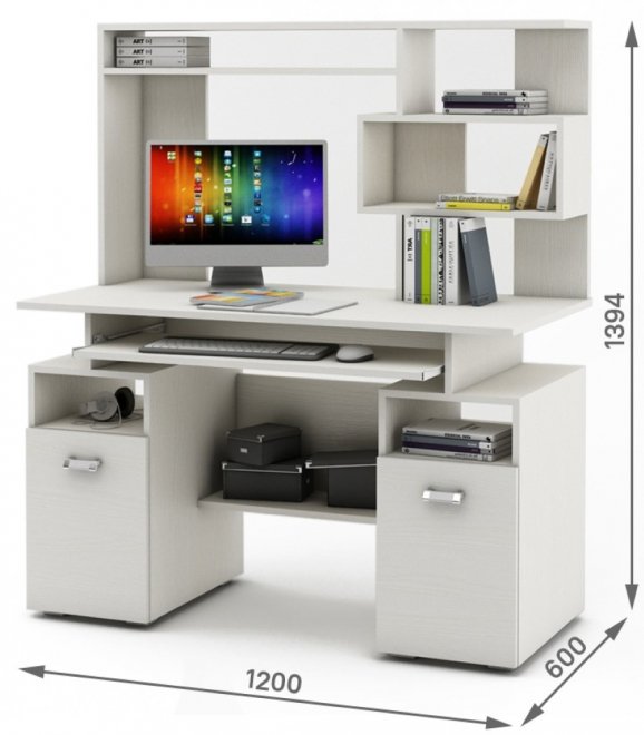 Компьютерный стол Имидж-42 белый