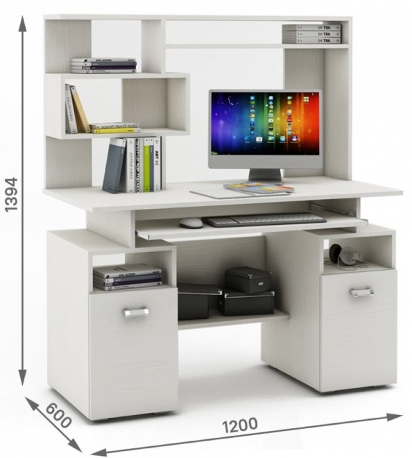 Компьютерный стол Имидж-43 белый