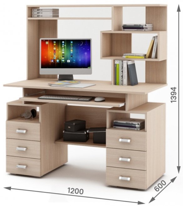 Компьютерный стол Имидж-45 дуб молочный
