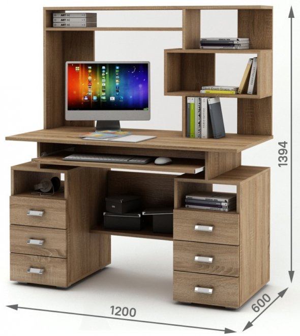 Компьютерный стол Имидж-45 дуб сонома