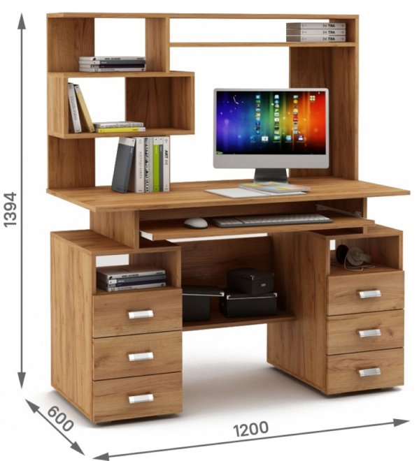 Компьютерный стол Имидж-46 дуб золотистый
