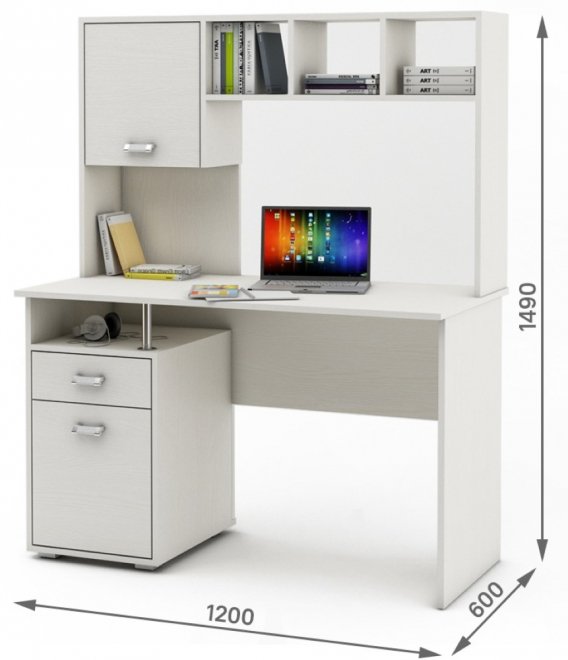 Компьютерный стол Имидж-50 белый