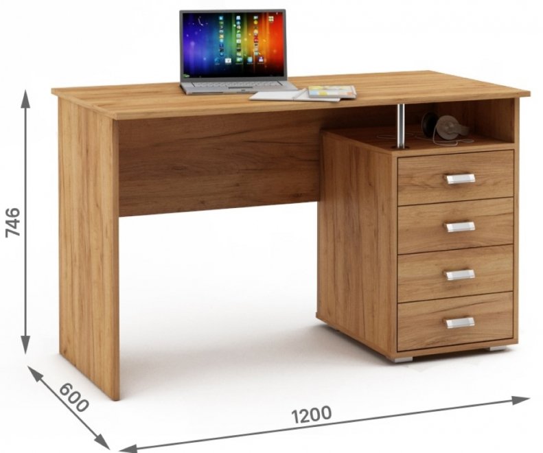 Компьютерный стол Имидж-51 дуб золотистый