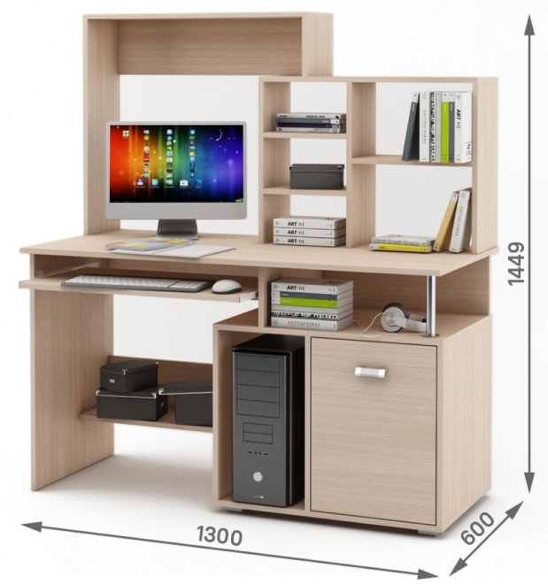 Компьютерный стол Имидж-58 дуб молочный