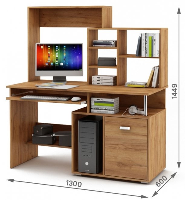 Компьютерный стол Имидж-58 дуб золотистый