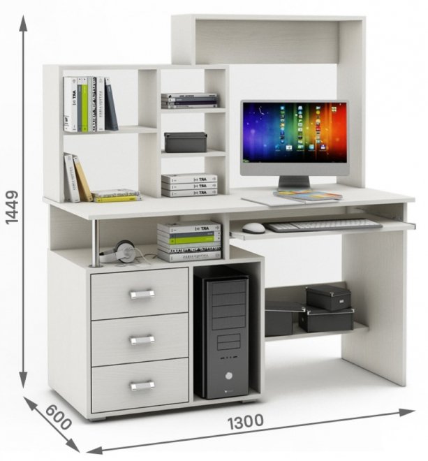 Компьютерный стол Имидж-61 белый