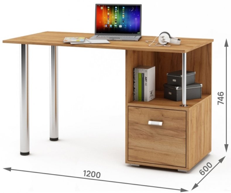 Компьютерный стол Имидж-64 дуб золотистый