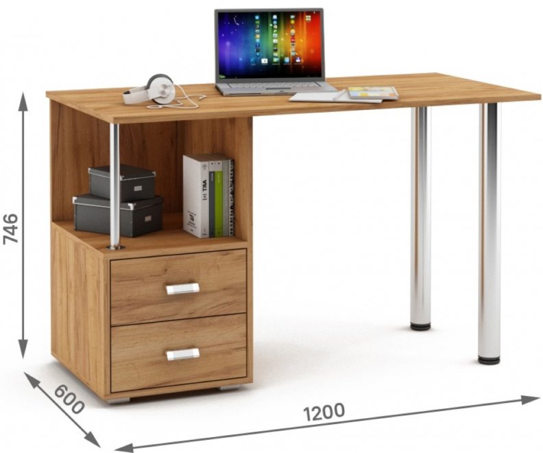 Компьютерный стол Имидж-67 дуб золотистый