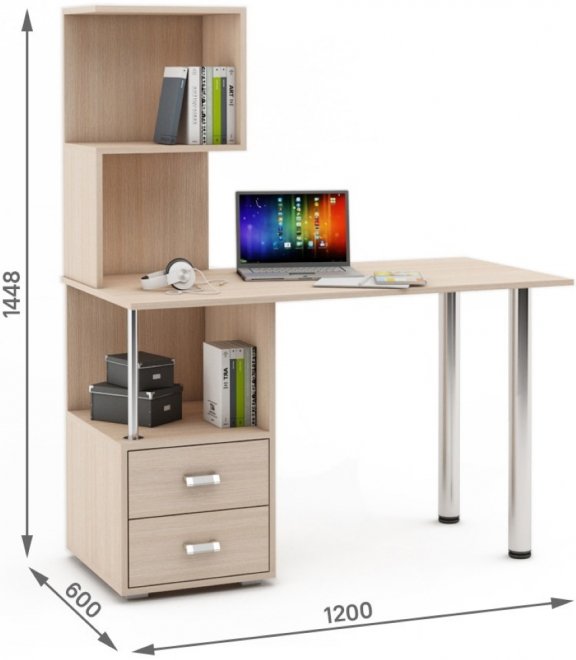 Компьютерный стол Имидж-69 дуб молочный