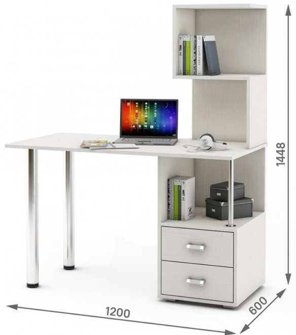 Компьютерный стол Имидж-70 белый