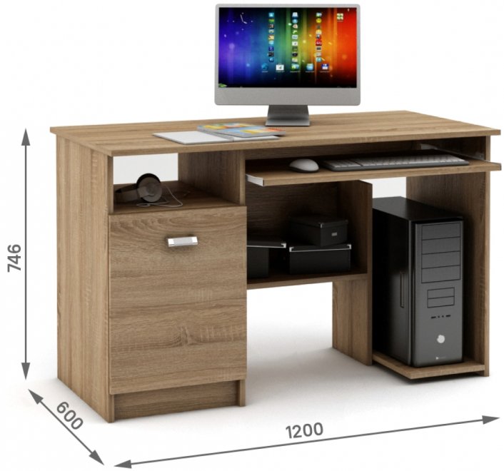 Компьютерный стол Имидж-9 дуб сонома