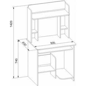 Компьютерный стол КСТ-01+КН-12