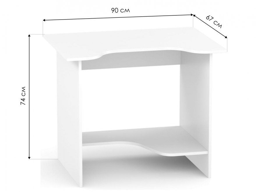 Компьютерный стол КСТ-03 белый