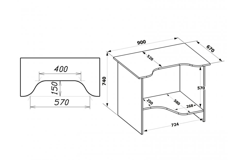 Компьютерный стол КСТ-03 черный / красный
