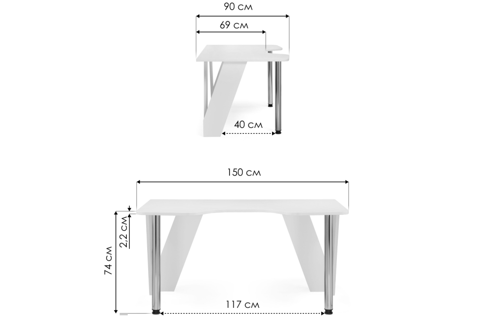 Компьютерный стол КСТ-116 дуб делано