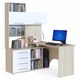 Компьютерный стол КСТ-14Л дуб сонома / белый
