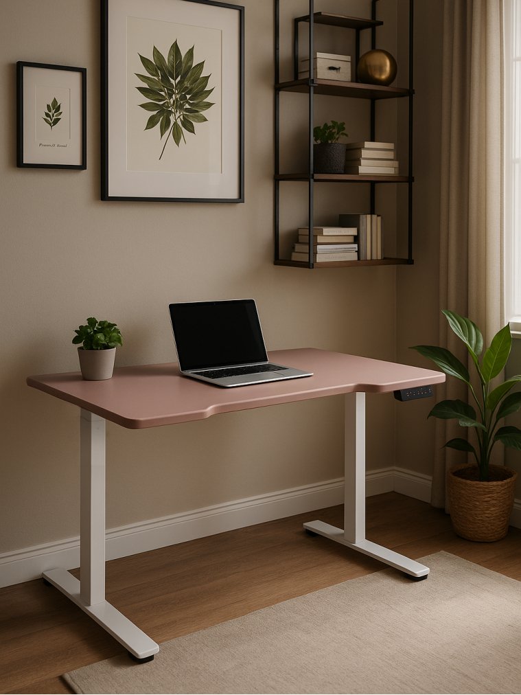 Компьютерный стол Маркос 140х80 розовый / белый