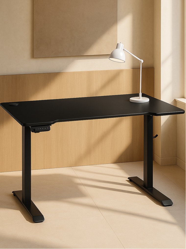 Компьютерный стол Маркос с механизмом подъема 120х75х75 черный /шагрень черная