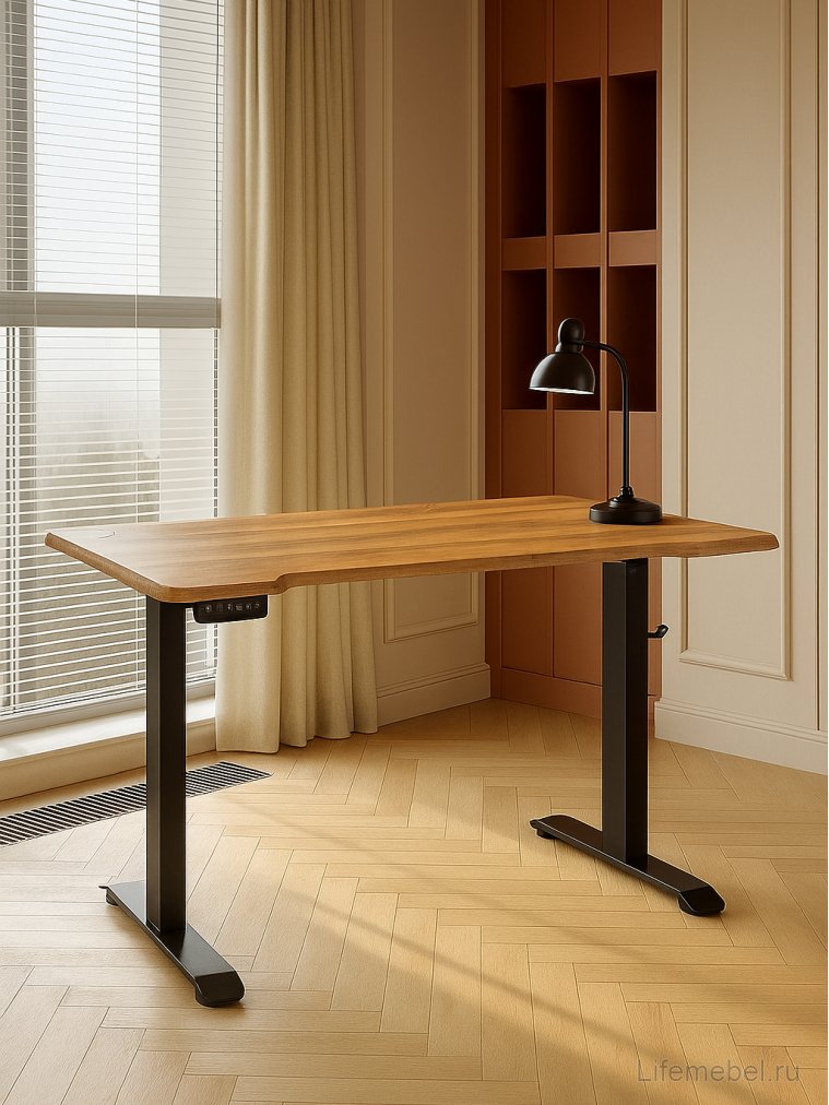 Компьютерный стол Маркос с механизмом подъема 120х75х75 дуб вотан / черный