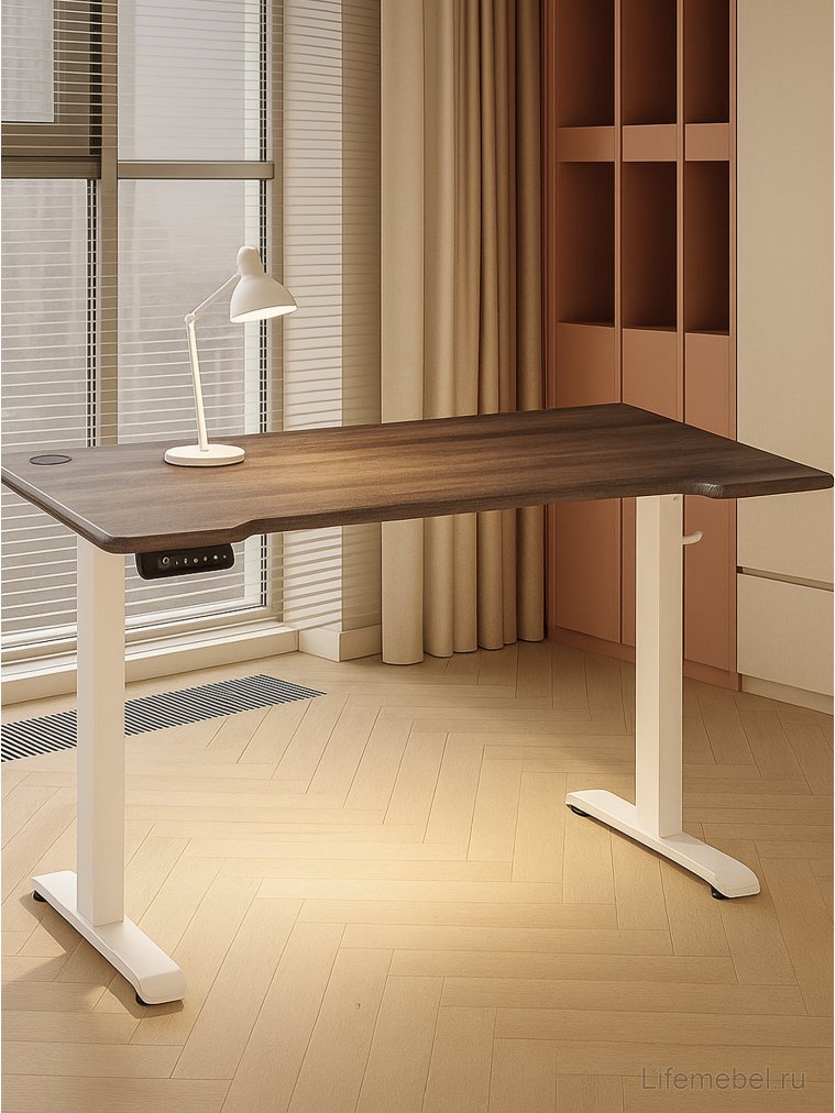 Компьютерный стол Маркос с механизмом подъема 120х75х75 орех кантри / белый