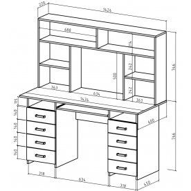 Компьютерный стол Лайт-9К с надстройкой