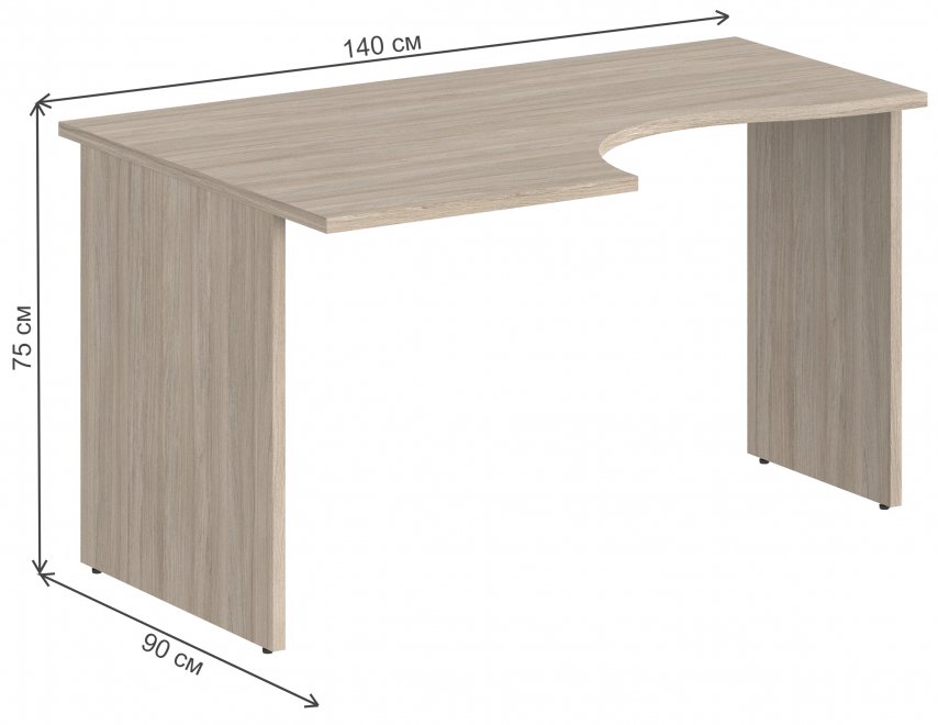 Компьютерный стол SG.421 левый дуб светлый