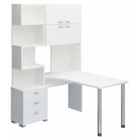 Компьютерный стол СР-500М-140 левый белый жемчуг