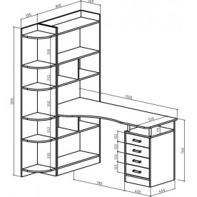 Компьютерный стол Витязь 283 левый