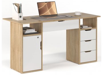 Письменный стол Банга-75-Я дуб сонома-белый