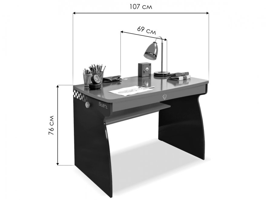 Письменный стол Champion Racer красный / черный