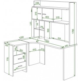 Письменный стол Гарина СКЛ-Угл130+НКЛХ-130 БЕК левый