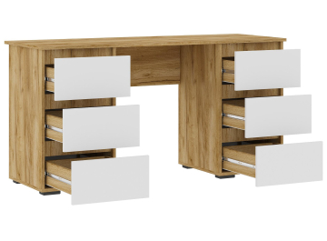 Компьютерный стол Элла ПС 02 белый / дуб крафт золото