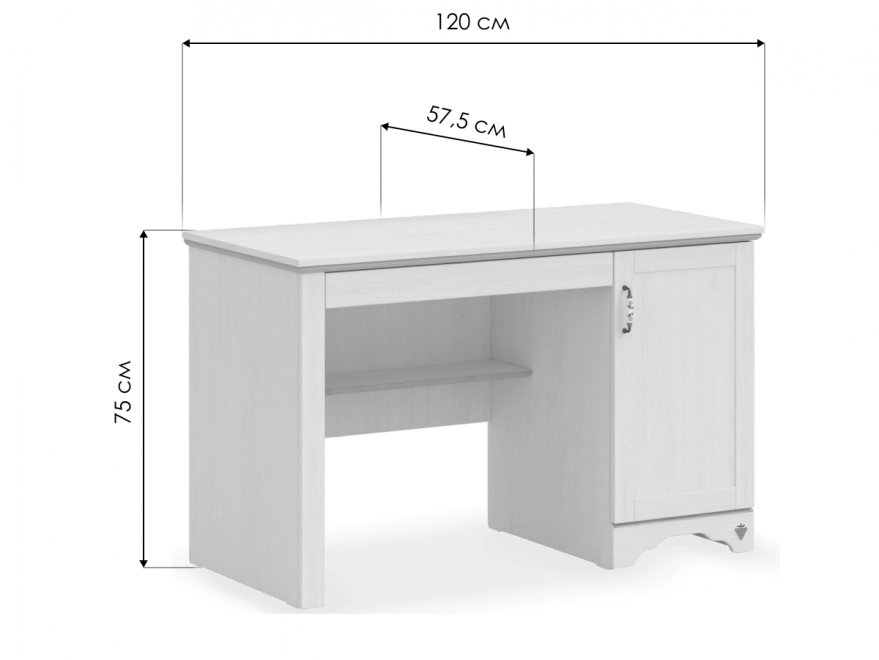 Письменный стол Flora беленный дуб