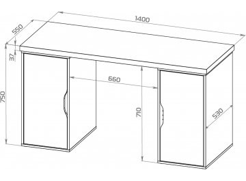Письменный стол Ингар 2/ДВ/ДВ