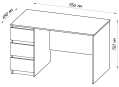 Письменный стол Кастор 116х65 с ящиками дуб венге