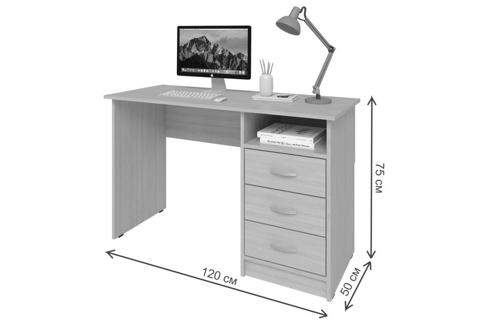 Письменный стол Хит-3 дуб молочный / венге цаво