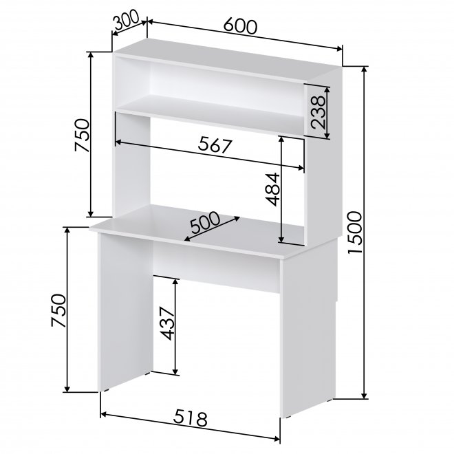 Письменный стол Хит-47 вишня оксфорд
