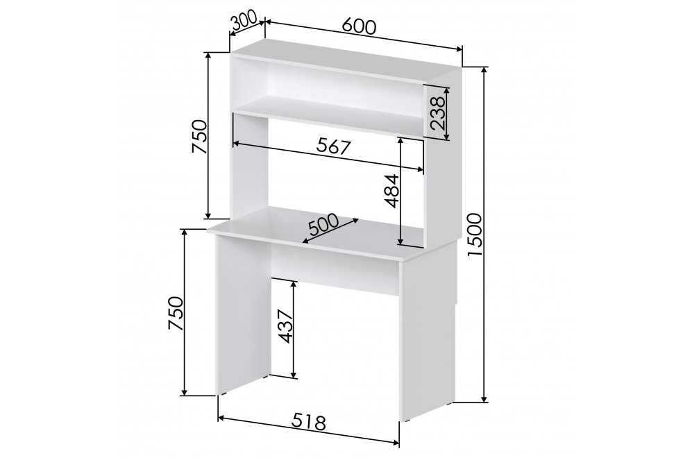Письменный стол Хит-47 вишня оксфорд