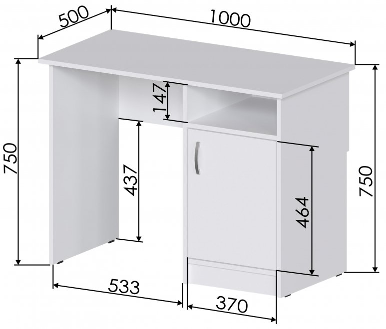 Письменный стол Хит-5 белый